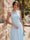 A-Line/Princess Scoop Sleeveless Ankle-Length Long Bridesmaid Dresses with Ruched & Lace