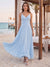 A-Line/Princess Spaghetti Straps Sleeveless Floor-Length Bridesmaid Dresses With Pleats