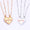Couple Love Heart Pendant Collarbone Necklace