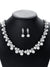 Women's Rhinestone Earrings Necklace Jewelry Set with Pearls