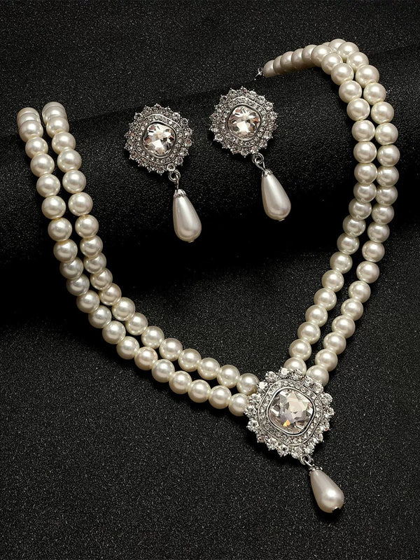 Artificial Luxury Pearls Necklace and Earrings Sets Jewelry for Women