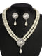 Artificial Luxury Pearls Necklace and Earrings Sets Jewelry for Women