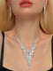 Women's Versatile Luxury Tassel Necklace and Earrings Jewelry Set