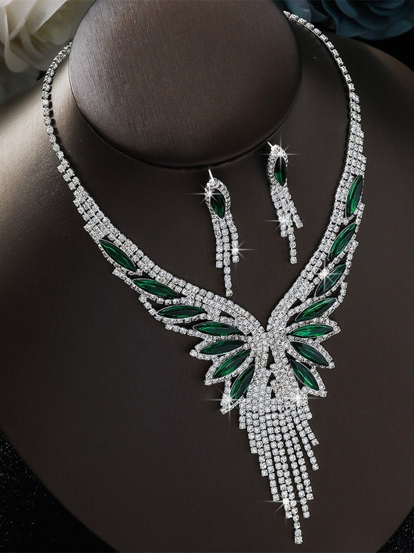 Women's Versatile Luxury Tassel Necklace and Earrings Jewelry Set