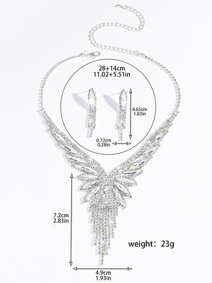 Women's Versatile Luxury Tassel Necklace and Earrings Jewelry Set