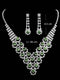 Women's Shiny Crystal Necklace Earrings Delicated Jewelry Set