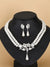 Elegant Women's White Pearl Earrings Necklace Set