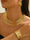 Gold Sparkling Geometric Line Minimalist Necklace Earrings Jewelry Set