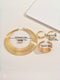 Gold Sparkling Geometric Line Minimalist Necklace Earrings Jewelry Set