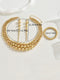 Women's Retro Tiered Beaded Necklace Earrings Bracelet Jewelry Set