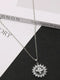 Versatile Zirconia Sunflower Earrings and Pendant Set
