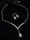 Crystal-Accented Waterdrop V-Shape Pendant Necklace & Stud Earrings 2-Piece Set