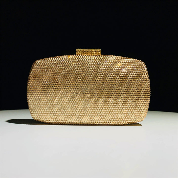 Alloy Solid Color Glitter Crystals Clutch Women&
