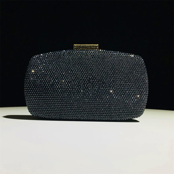 Alloy Solid Color Glitter Crystals Clutch Women's Handbags