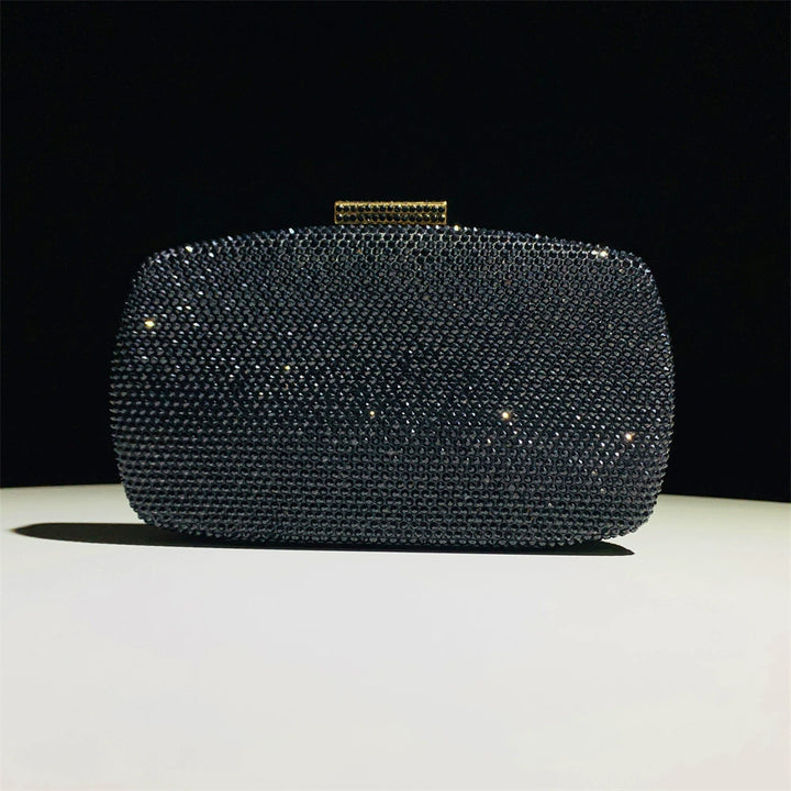 Alloy Solid Color Glitter Crystals Clutch Women&