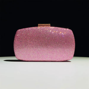 Alloy Solid Color Glitter Crystals Clutch Women's Handbags