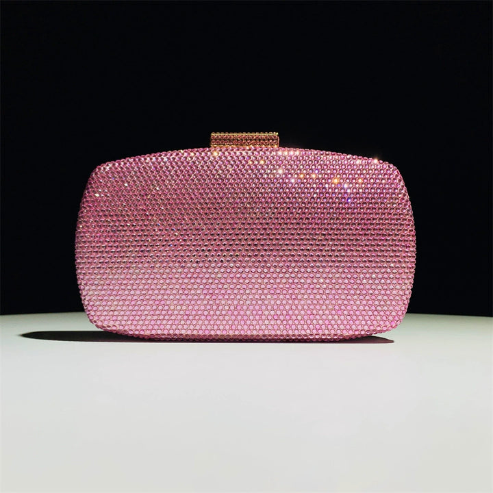 Alloy Solid Color Glitter Crystals Clutch Women&