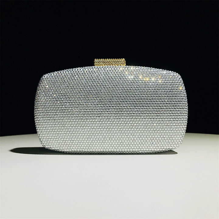 Alloy Solid Color Glitter Crystals Clutch Women&