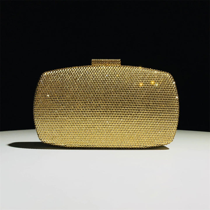 Alloy Solid Color Glitter Crystals Clutch Women&