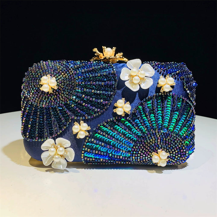 Flower Shining Pearls Clutch Unique Handbags