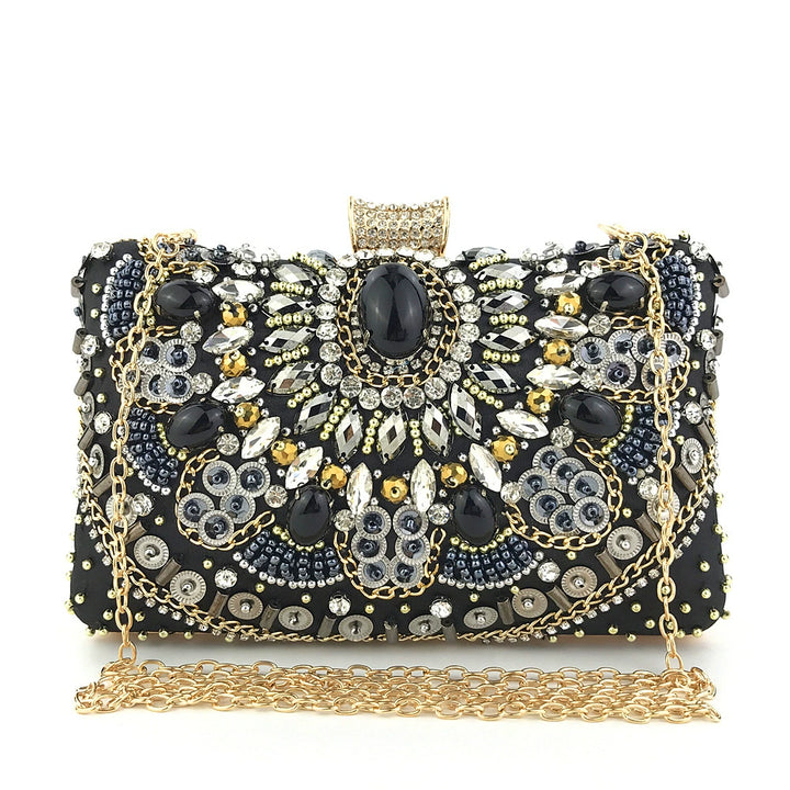 Delicate Beading Diamond Clutch Women&