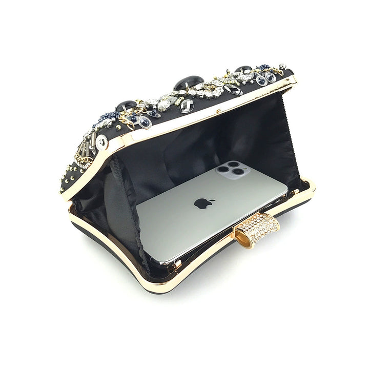 Delicate Beading Diamond Clutch Women&