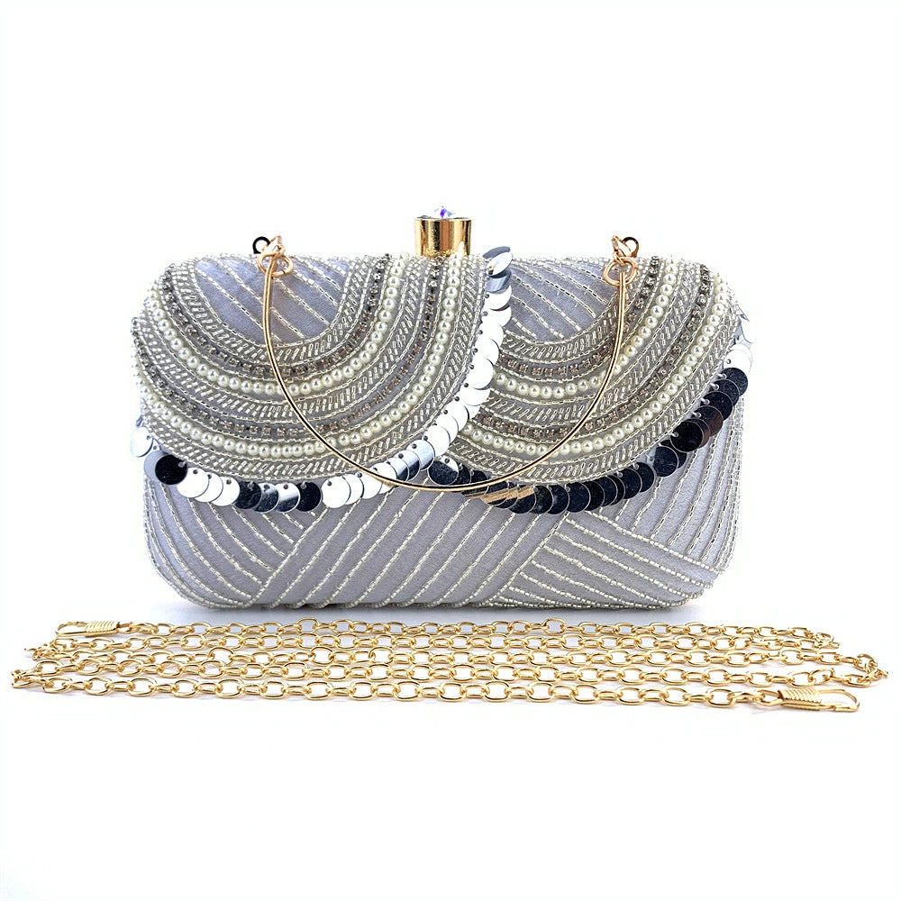 Gorgeous Shining Pearls Clutch Unique Handbags