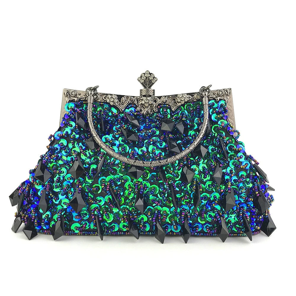 Delicate Gorgeous Beading Clutch Women&