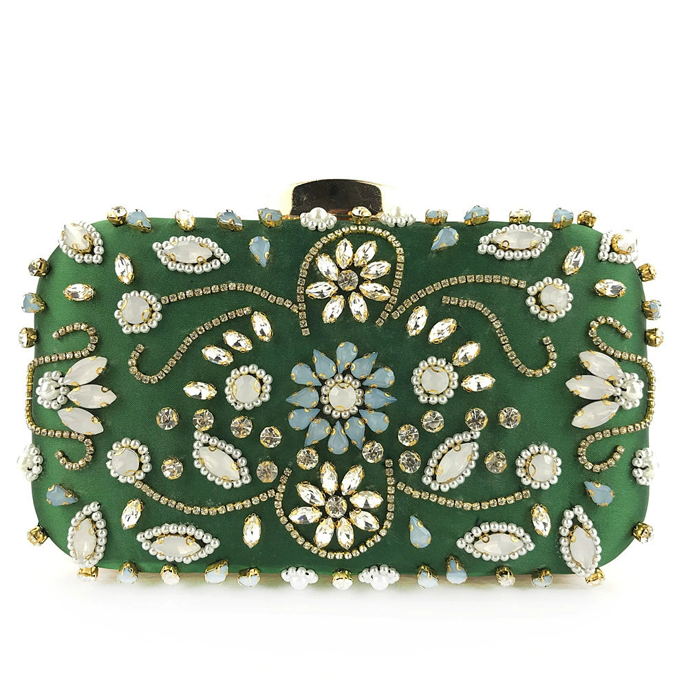 Elegant Shining Beading Clutch Women&