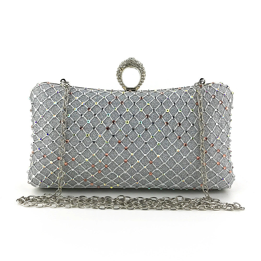 Delicate Rhinestone Clutch Women&