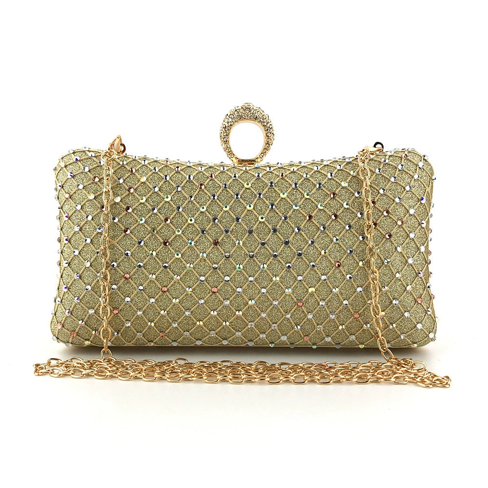 Delicate Rhinestone Clutch Women&