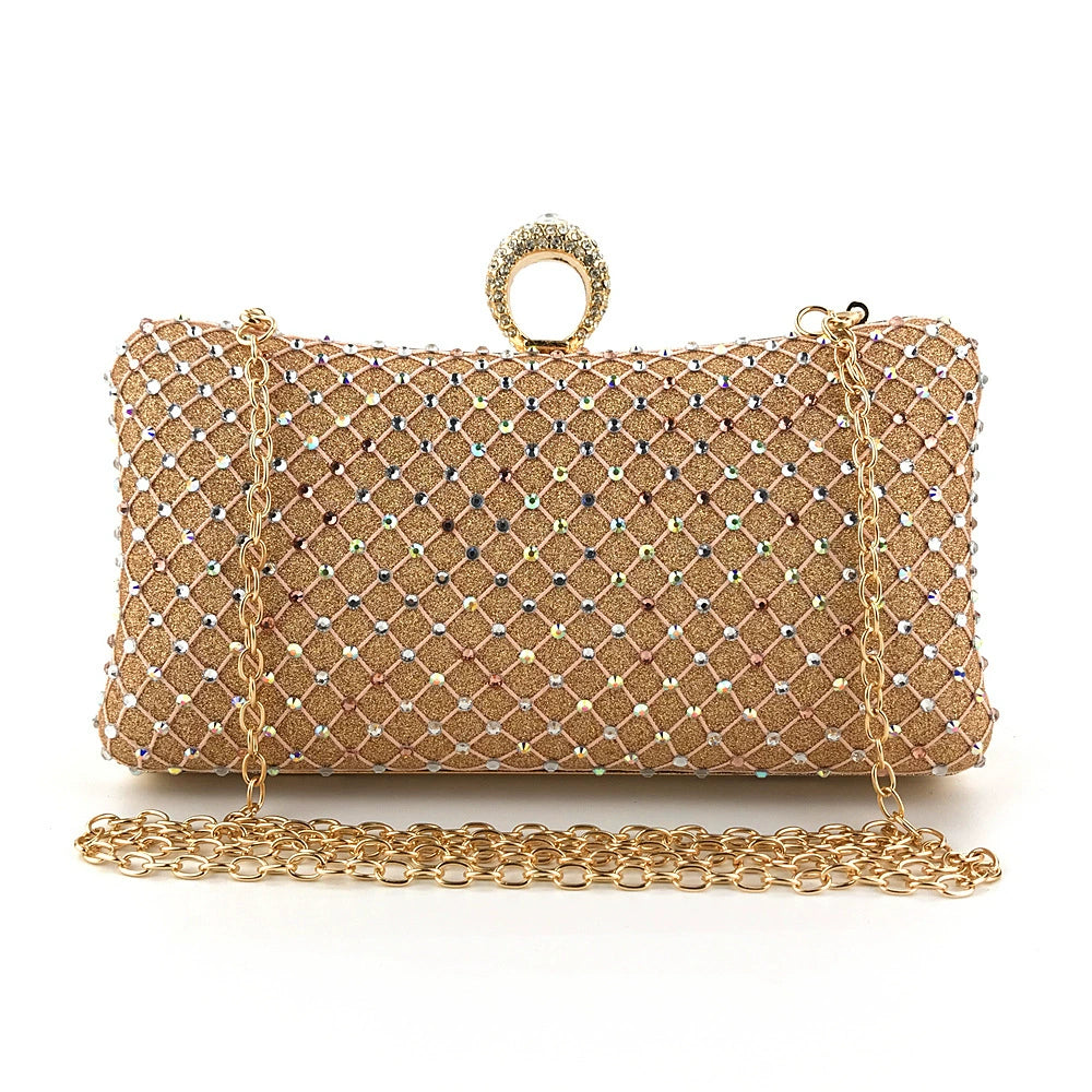 Delicate Rhinestone Clutch Women&