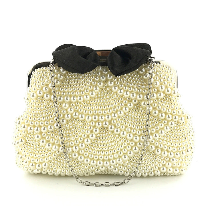 Shining Bow Pearls Clutch Unique Handbags