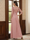 A-Line/Princess Half Sleeves Floor-Length Mother of the Bride Dresses with Lace & Appliques