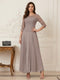 A-Line/Princess Scoop Half Sleeves Ankle-Length Mother of the Bride Dresses with Appliques