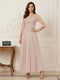 A-Line/Princess Scoop Half Sleeves Ankle-Length Mother of the Bride Dresses with Appliques