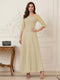 A-Line/Princess Scoop Half Sleeves Ankle-Length Mother of the Bride Dresses with Appliques