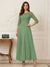 A-Line/Princess Scoop Half Sleeves Ankle-Length Mother of the Bride Dresses with Appliques