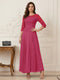 A-Line/Princess Scoop Half Sleeves Ankle-Length Mother of the Bride Dresses with Appliques