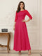 A-Line/Princess Scoop Half Sleeves Ankle-Length Mother of the Bride Dresses with Appliques