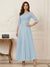 A-Line/Princess Scoop Half Sleeves Ankle-Length Mother of the Bride Dresses with Appliques