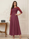 A-Line/Princess Scoop Half Sleeves Ankle-Length Mother of the Bride Dresses with Appliques