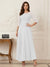 A-Line/Princess Scoop Half Sleeves Ankle-Length Mother of the Bride Dresses with Appliques
