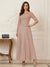 A-Line/Princess Scoop Half Sleeves Ankle-Length Mother of the Bride Dresses with Appliques