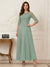 A-Line/Princess Scoop Half Sleeves Ankle-Length Mother of the Bride Dresses with Appliques