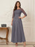A-Line/Princess Scoop Half Sleeves Ankle-Length Mother of the Bride Dresses with Appliques