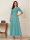 A-Line/Princess Scoop Half Sleeves Ankle-Length Mother of the Bride Dresses with Appliques