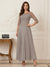 A-Line/Princess Scoop Half Sleeves Ankle-Length Mother of the Bride Dresses with Appliques