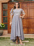 A-Line/Princess Sheer Neck Half Sleeves Long Plus Size Evening Dresses with Appliques