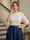 A-Line/Princess High Neck Half Sleeves Plus Size Mother of the Bride Dresses with Rhinestones